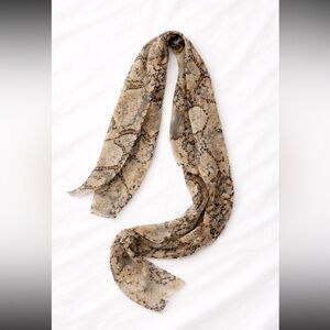 Echo Snake/Snakeskin Print Scarf Neutral Beige Tan Lightweight Wrap